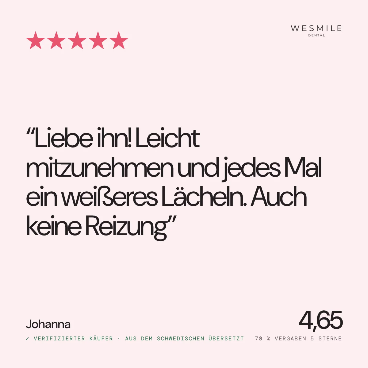 Bewertung von Johanna, 4,65 aus 23 Bewertungen